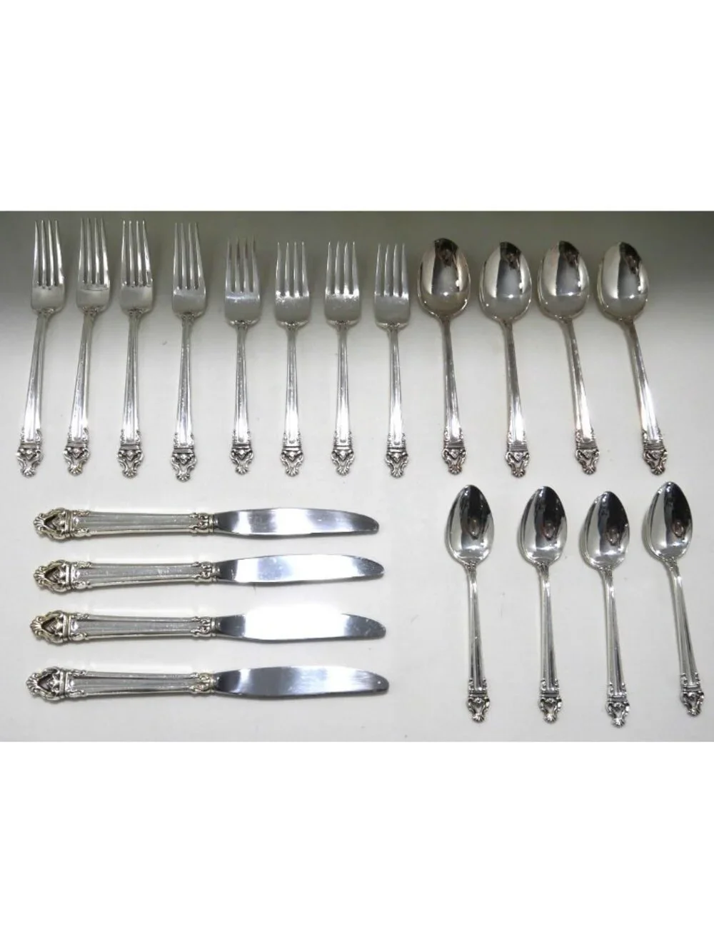 Vintage Reed & Barton Emperor silverplate five piece service for four 1969-1970